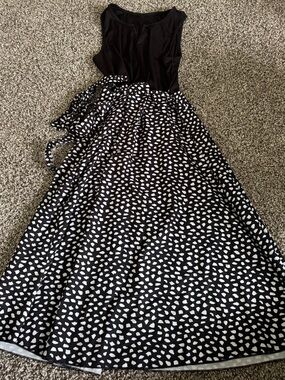 SHEIN Black and White Heart Print Maxi Dress